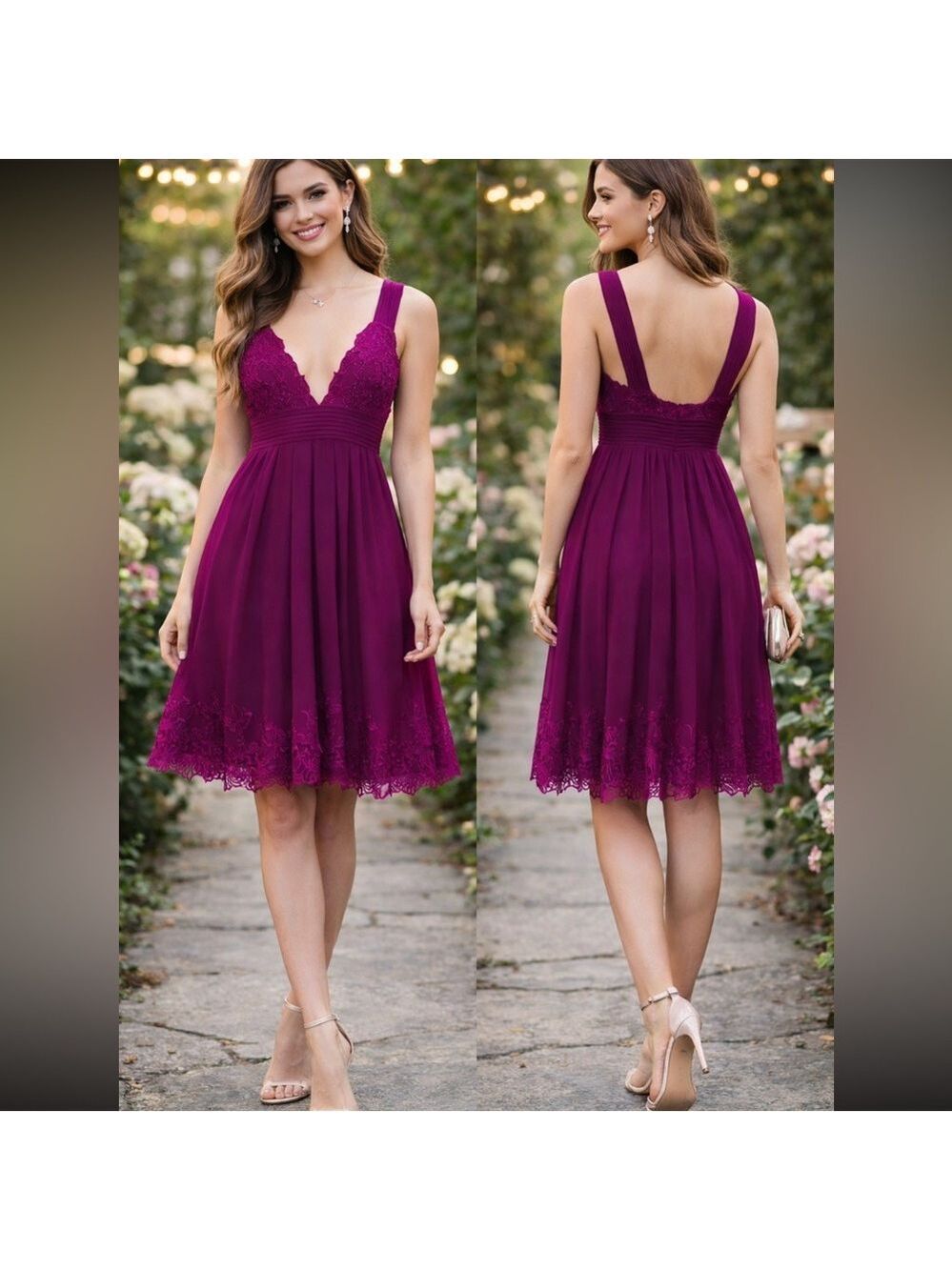 catherine malandrino cocktail dress 100% Silk Fuchsia Lace Wedding Petite 10P dSize_fL B Darlin Juniors Sweetheart Pattern:Royal Palm Way Tulle